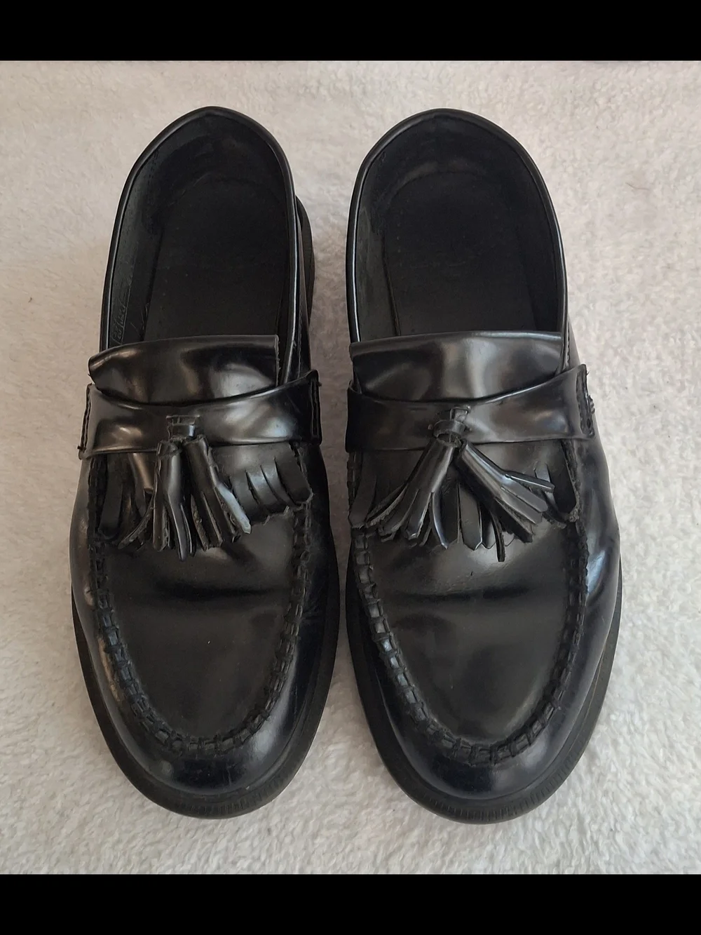 Dr. Martens Adrian Tassel Loafer Men10 Black Smooth Leather Casual Shoes Eby3417